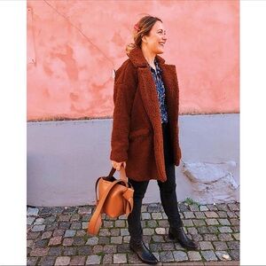 Vintage Boho Band of Gypsies | Coat Shearling Leopard Interior Bohemian Sherpa M